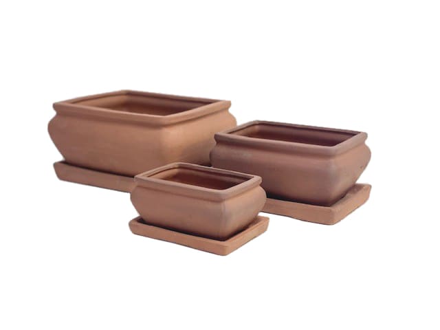 S3 Rect Terracotta Bonsai Pots