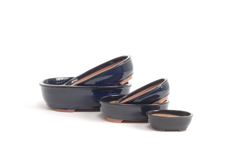 Oval Blue Bonsai Pots