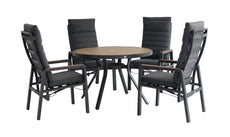 Panama 4s Recl Dining Set Char