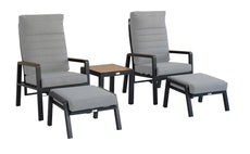 Panama 5pc Rec Bistro Set Ash