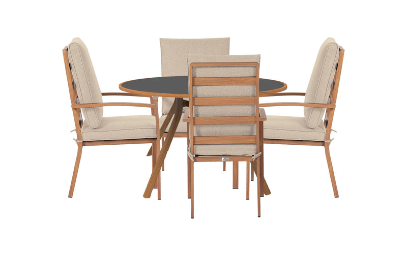 Panama Dlx 4s Dining Set Oat