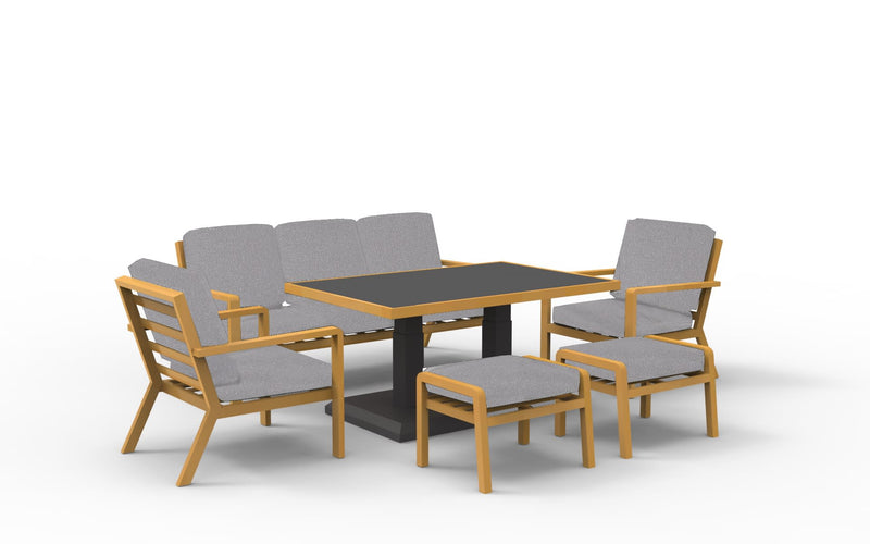 Panama Dlx 6pc Lounge Set Ash