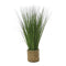 Faux Grass In Rattan Basket