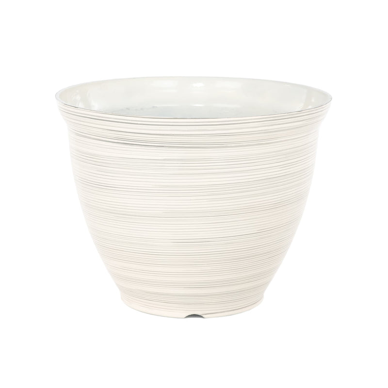 White Striped Feather Pots