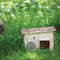 Wooden Hedgehog House Bark Rof