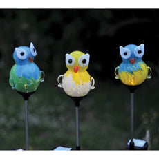 Solar Glass Owl Stake