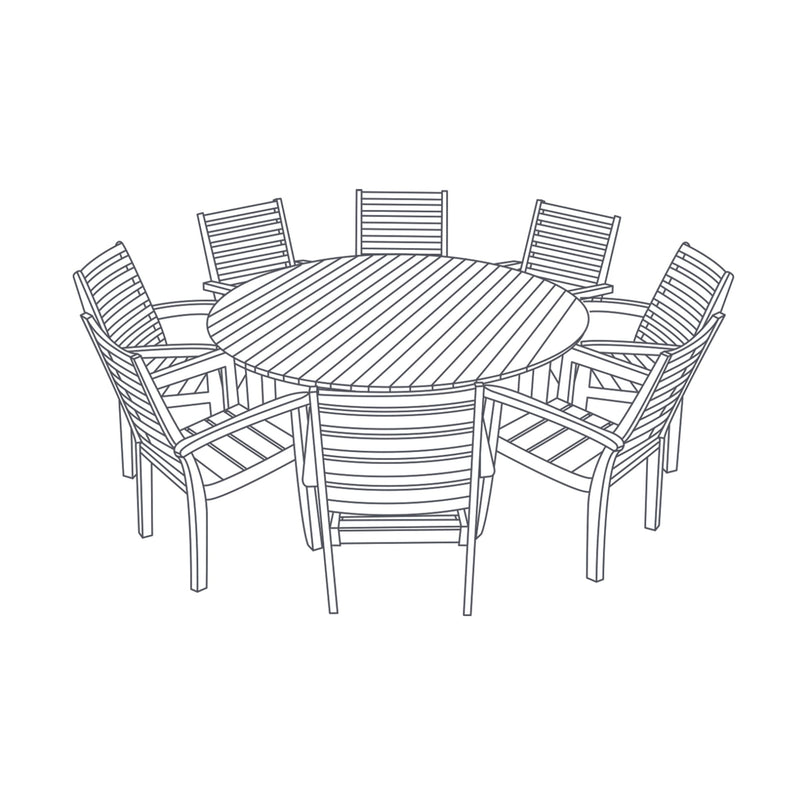 8-10 Seat Round Patio Set