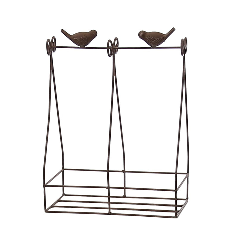 Metal Dbl Pot Stand Bird