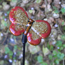 Mottled Red Bfly Pot Stak