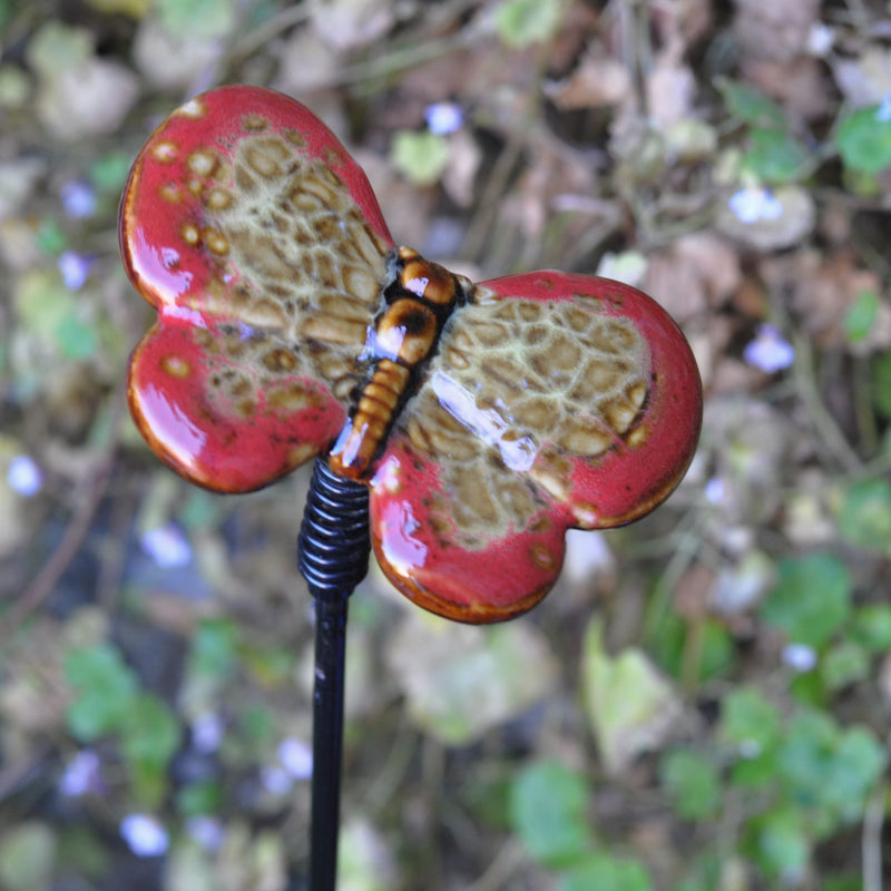 Mottled Red Bfly Pot Stak